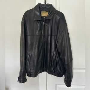 Men's Vintage Genuine Leather Jacket by Boston Harbour - XL, Black